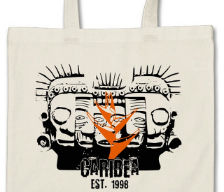 Cariba Mayan masks tote bag